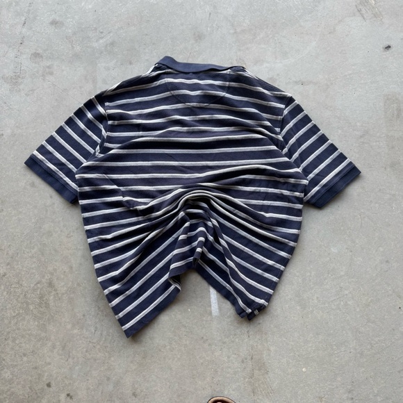 Vintage Wrangler Navy and White Striped Polo - Picture 3 of 3
